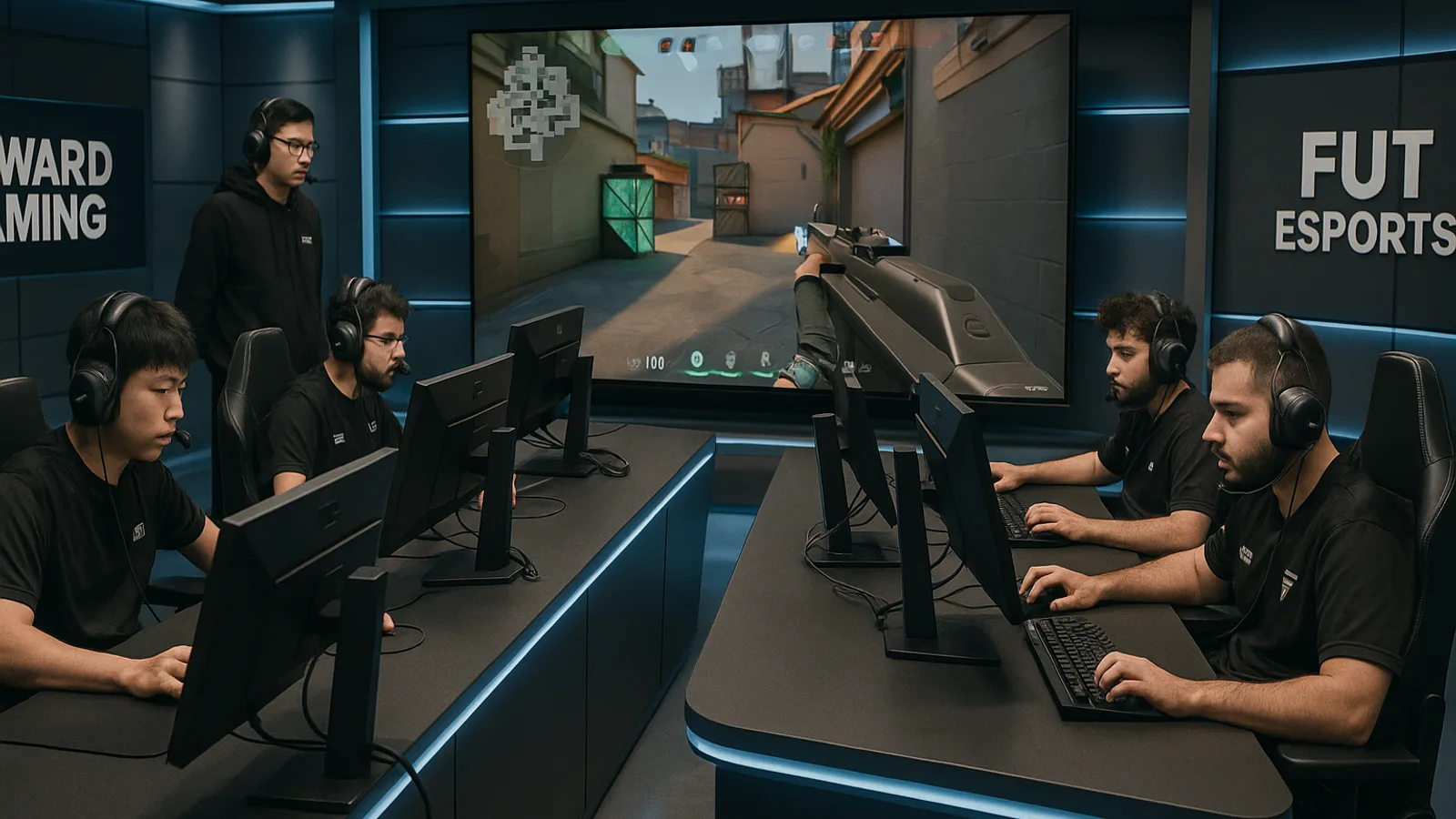 Equipe EDward Gaming jogando contra FUT Esports no VALORANT Masters London 2026