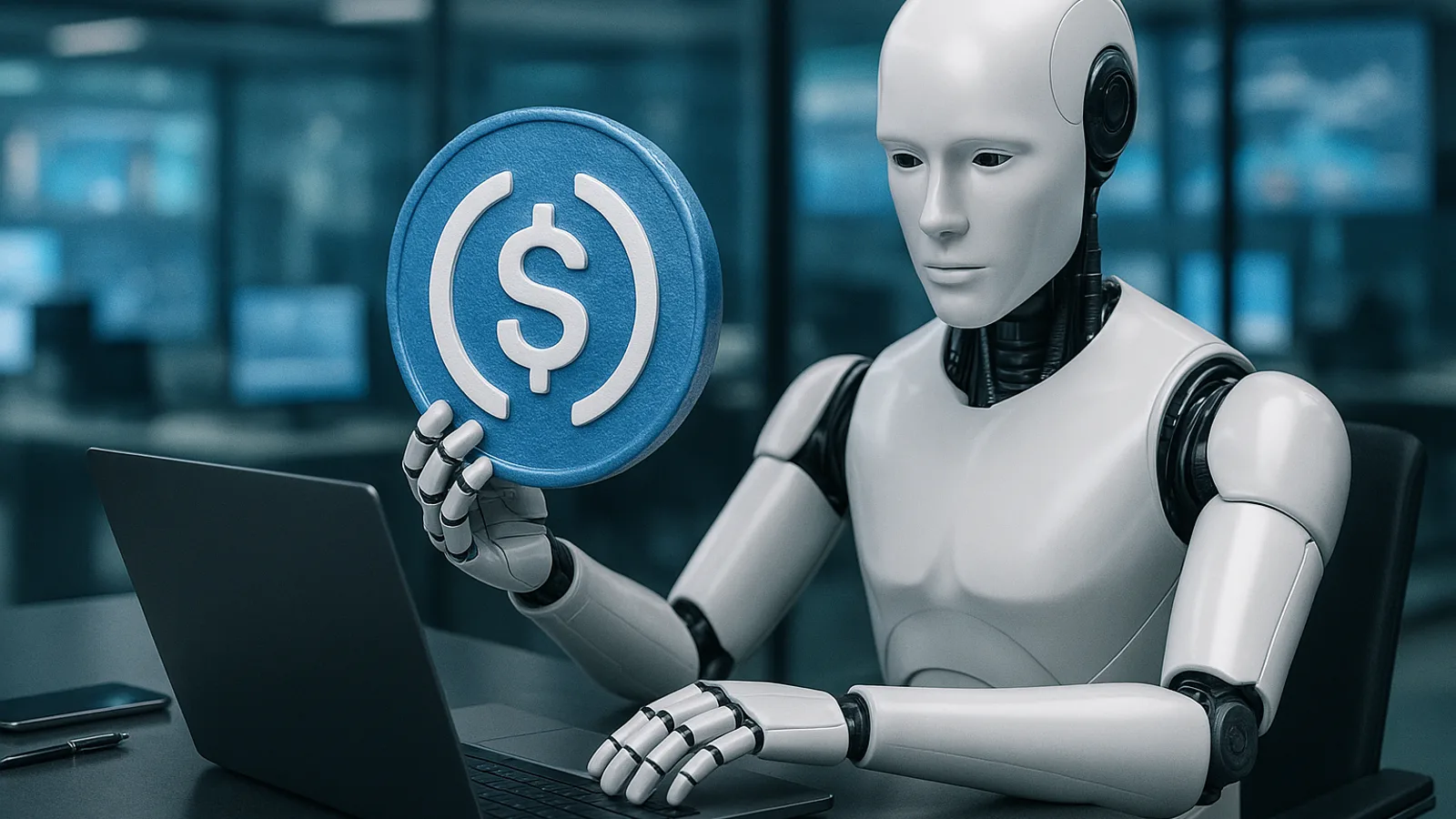 plataforma de IA para gestão empresarial e pagamentos digitais USDC